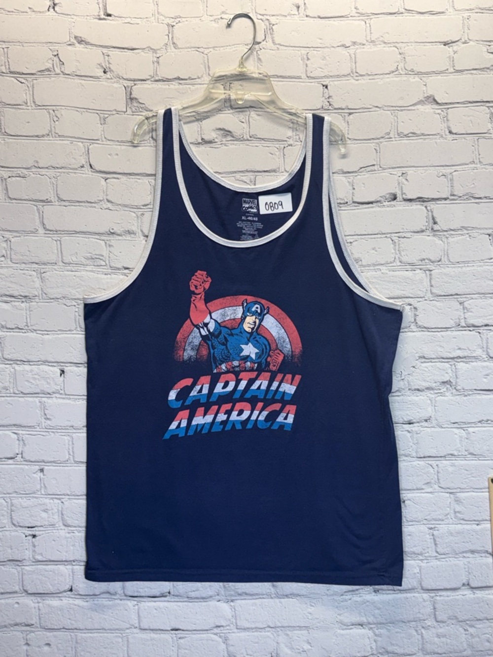 Marvel Comics Captain America Shield Blue Tank Top Men's XL- 46/48